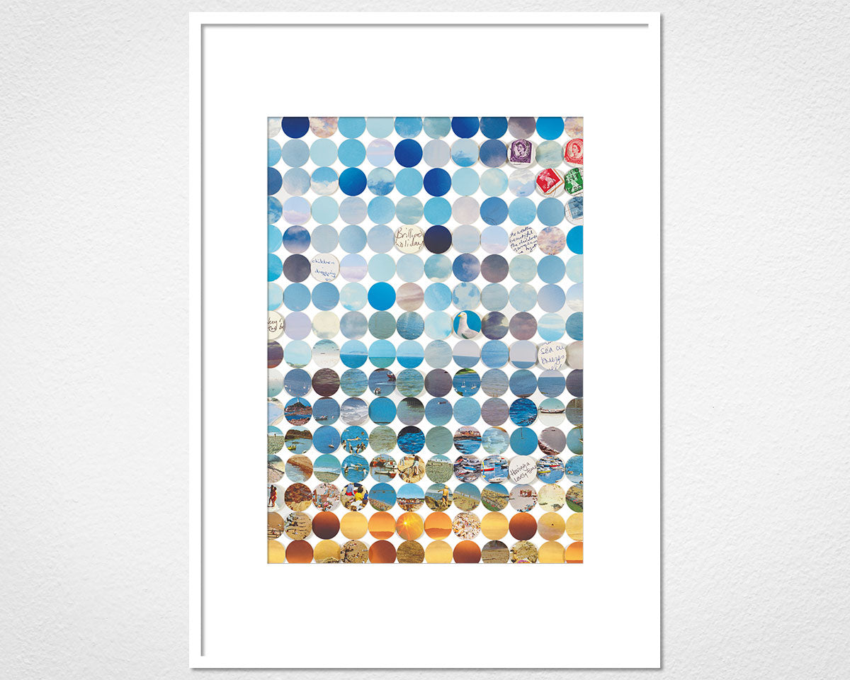 'Brilliant Holiday' Circles - image of mounted print by Glen Middleham in white frame