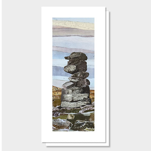 Greetings card of a collage of Bowerman's Nose on Dartmoor.
