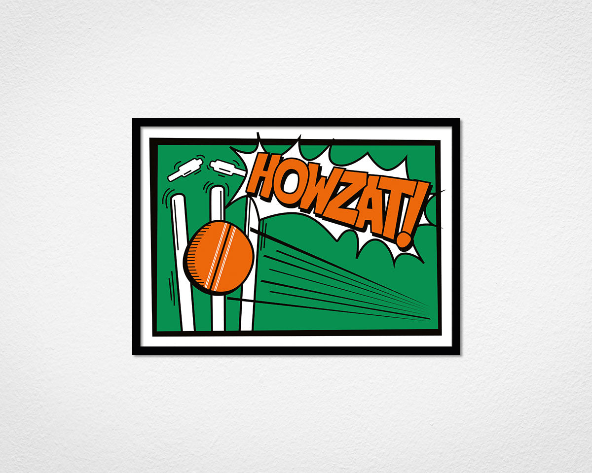 Howzat! - image of framed print by Michael Jones in black frame
