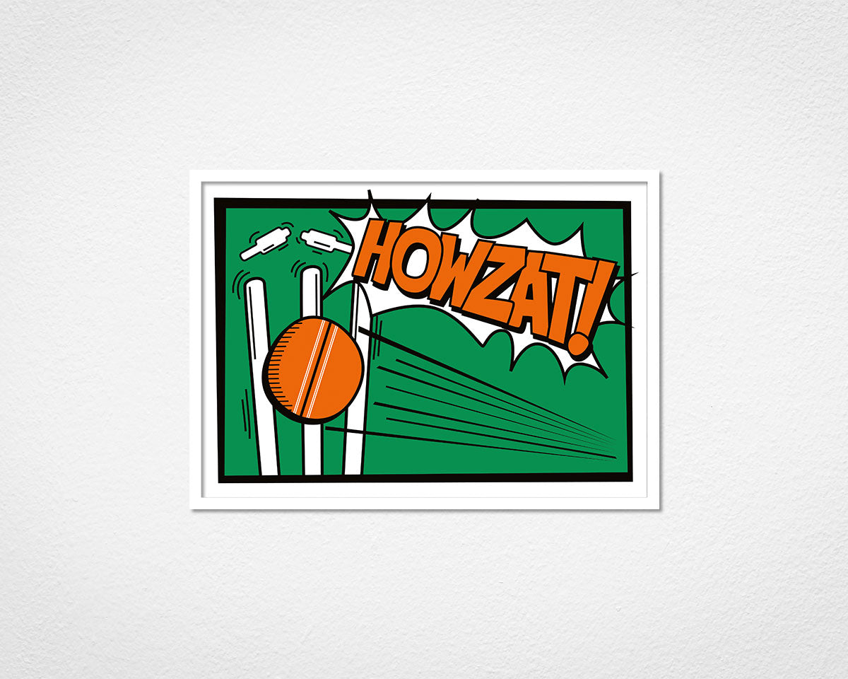 Howzat! - image of framed print by Michael Jones in white frame