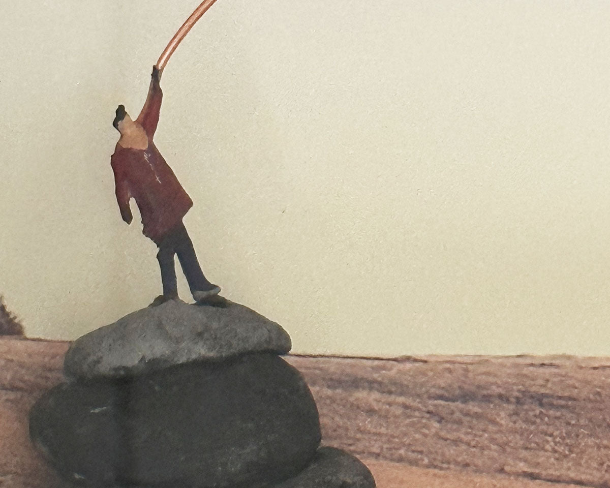 Detail of 'Let's Go Fly A Kite' diorama by Glen Middleham