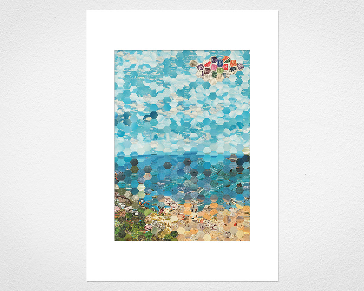 Postcard Hexagon Coast - image of mounted print by Glen Middleham