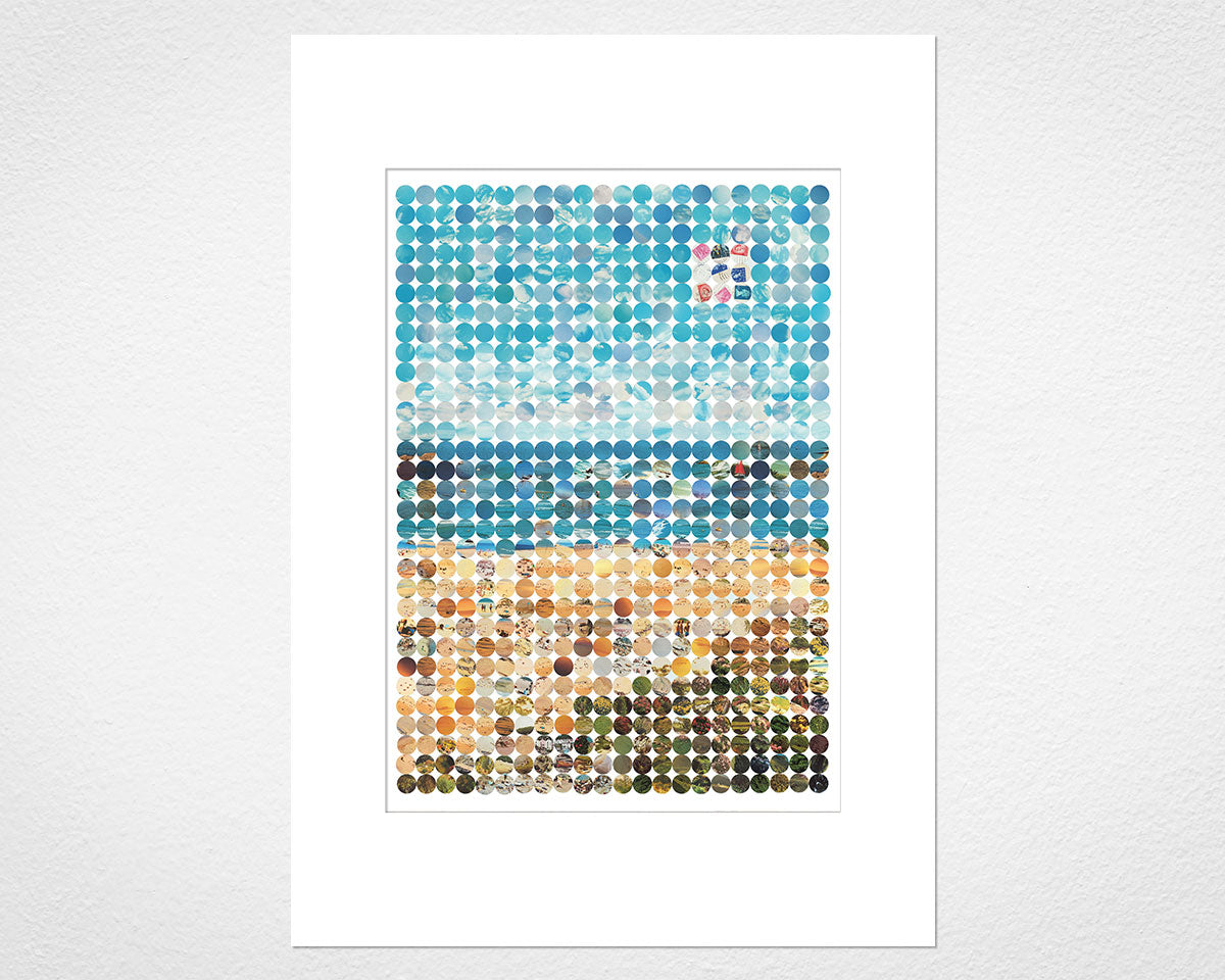Sand, Sea and Sky Circles - image of mounted print by Glen Middleham