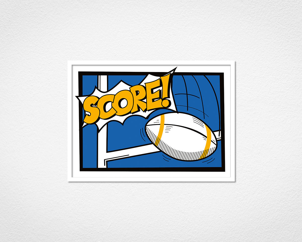 Score! - image of framed print by Michael Jones in white frame