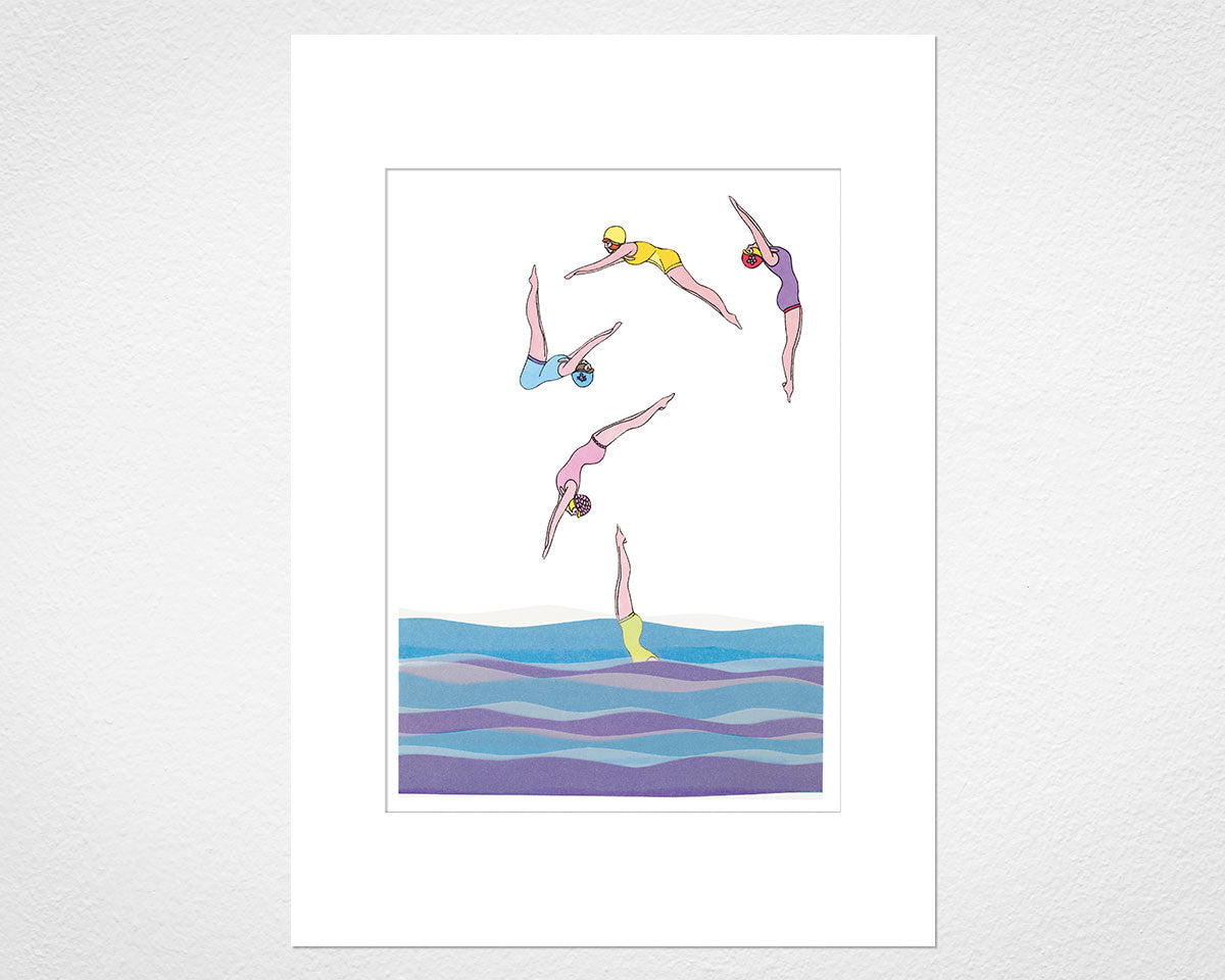 Vintage Divers - image of mounted print by Glen Middleham