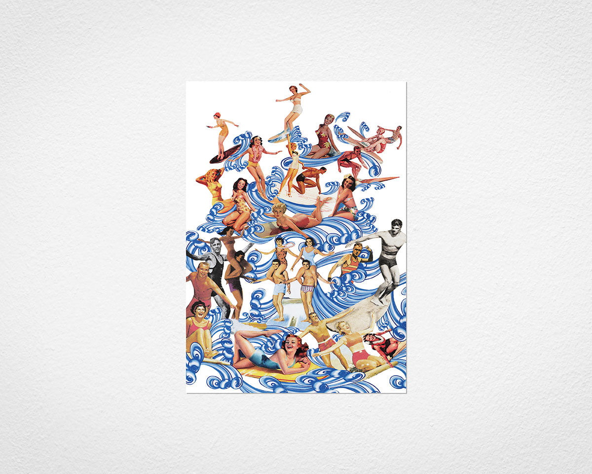 Vintage Surfers - image of print by Glen Middleham