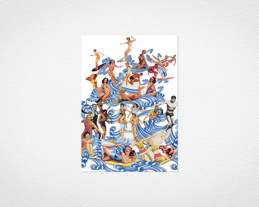 Vintage Surfers - image of print by Glen Middleham
