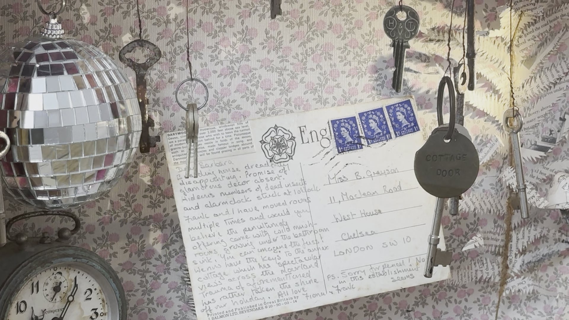 Clip of the 'Wish You Were Here' vintage suitcase installation by Glen Middleham