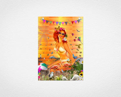 Beach Glamour (Orange) - image of print by Glen Middleham