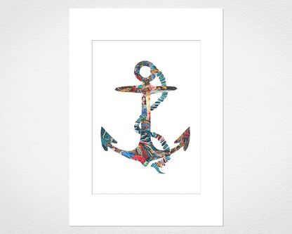 Brixham Anchor - image of mounted print by Glen Middleham