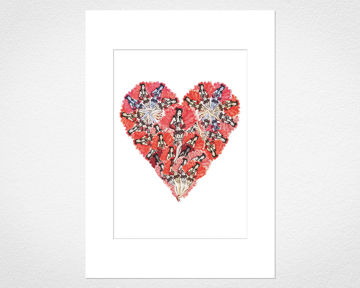 Burlesque Heart - image of mounted print by Glen Middleham