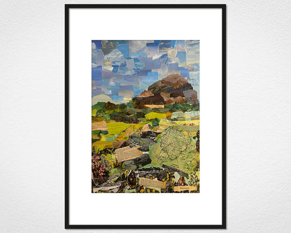 Dartmoor Collage - image of mounted print by Glen Middleham in black frame