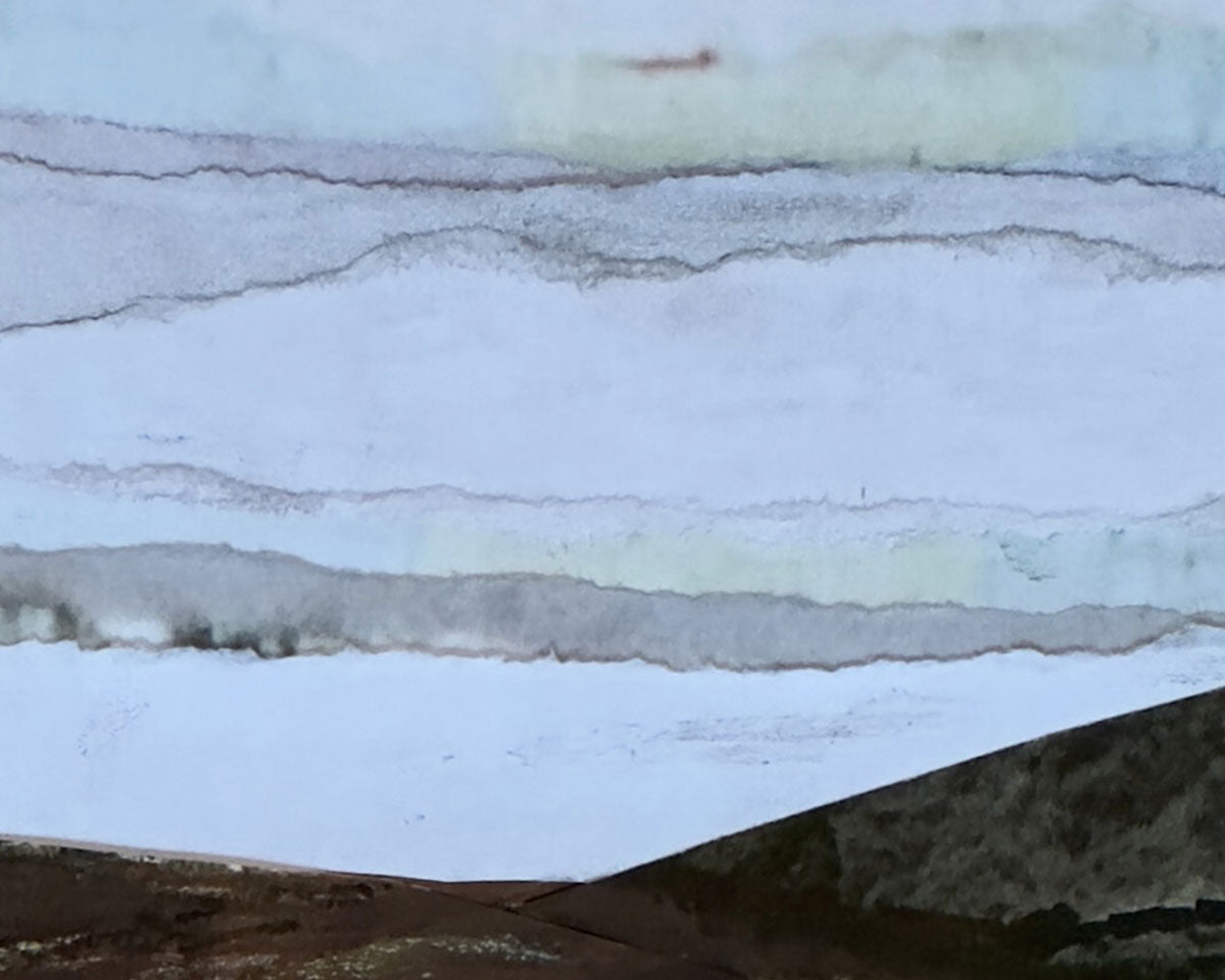 Detail of an original landscape collage inspired by Dartmoor National Park in Devon.