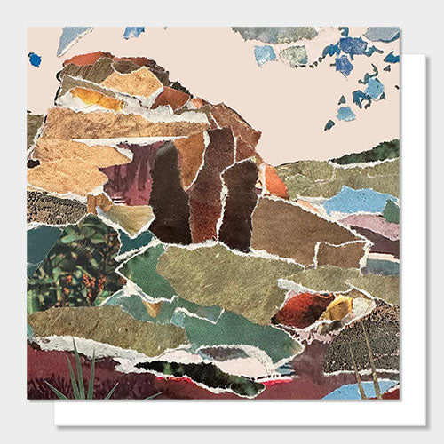 Image of the Dartmoor Moorland collage greetings card with an envelope