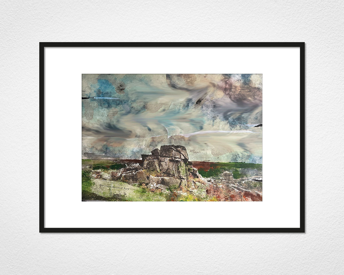 Framed and mounted print of Dartmoor Tor by Glen Middleham