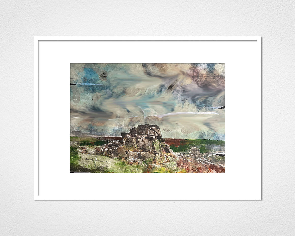 Framed and mounted print of Dartmoor Tor by Glen Middleham