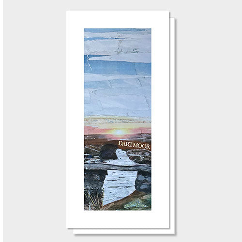 Greetings card featuring an original art collage capturing Dartmoor National Park in Devon