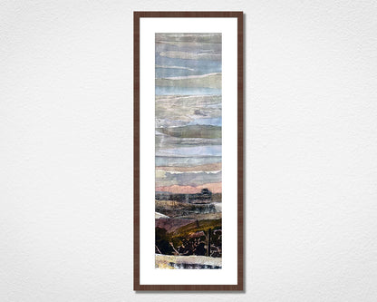 Framed collage art capturing the landscape of Dartmoor National Park in Devon
