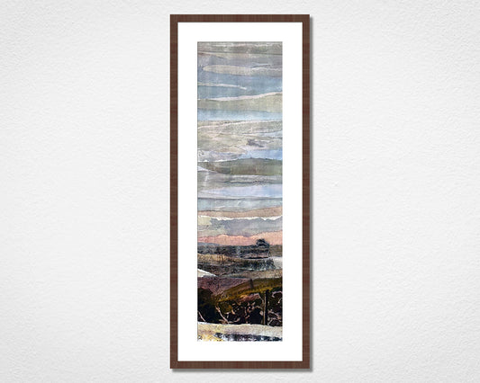 Framed collage art capturing the landscape of Dartmoor National Park in Devon