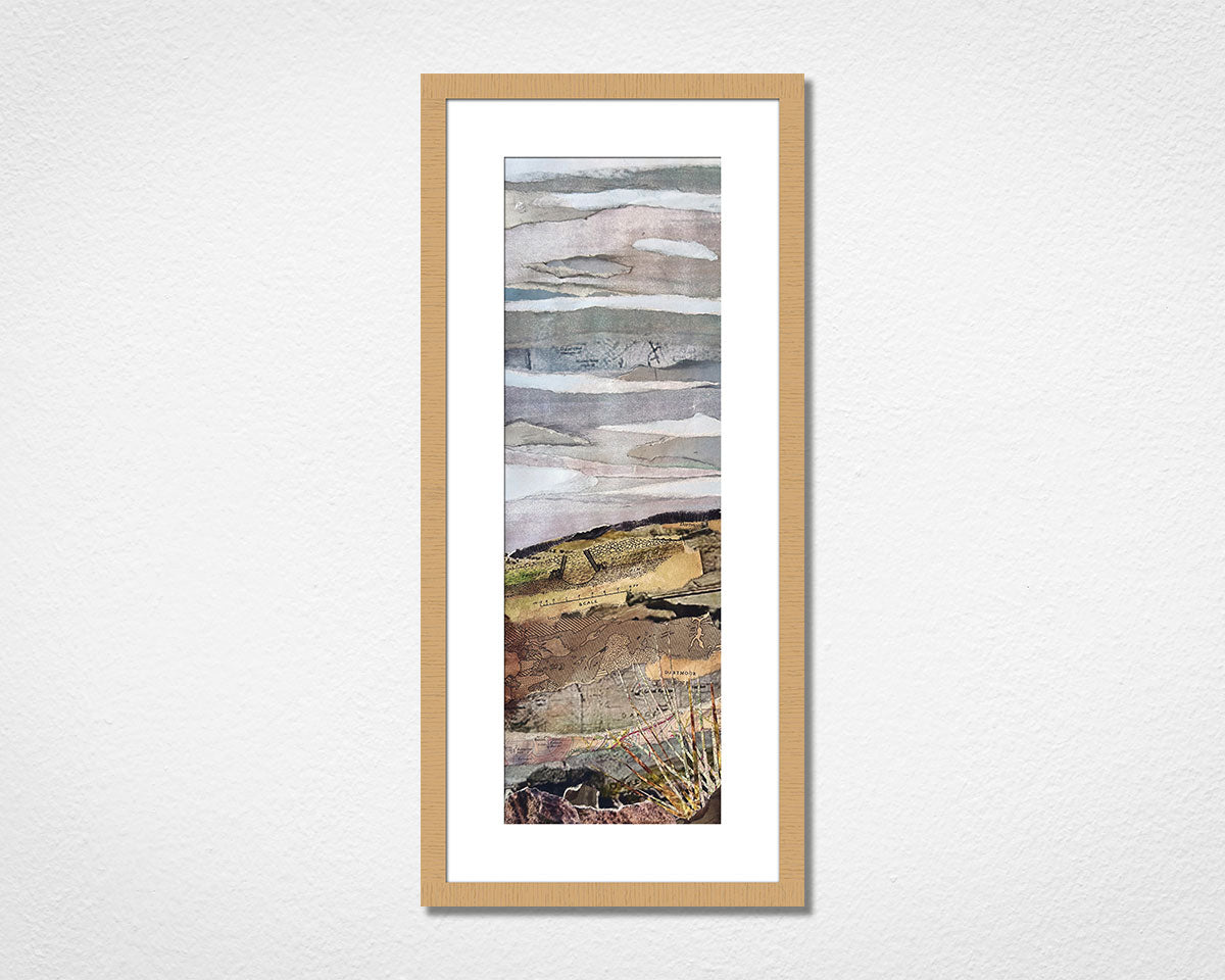 Image of an original framed art collage of Dartmoor National Park in Devon