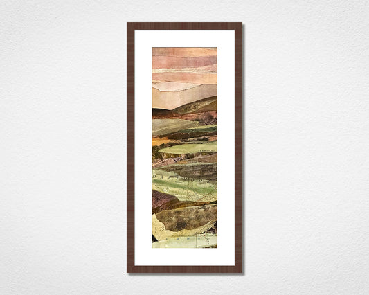 Framed collage art capturing Dartmoor National Park in Devon 