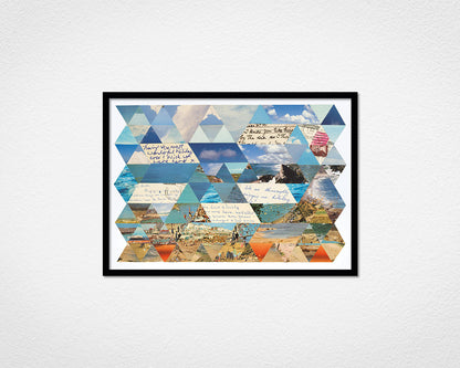 ‘Having the most wonderful holiday ever’ Triangles - image of framed print by Glen Middleham in black frame