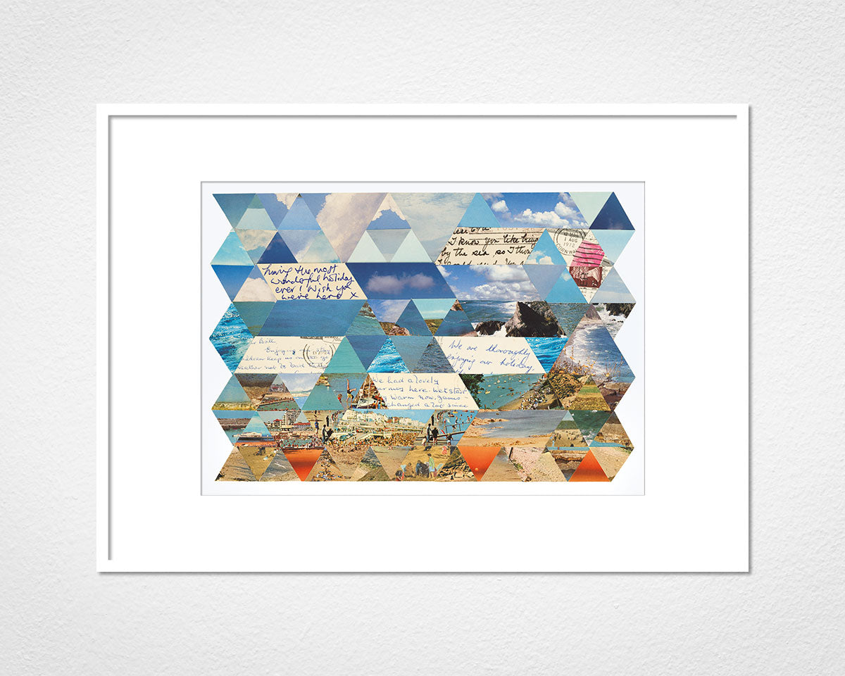 ‘Having the most wonderful holiday ever’ Triangles - image of mounted print by Glen Middleham in white frame