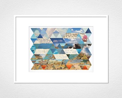 ‘Having the most wonderful holiday ever’ Triangles - image of mounted print by Glen Middleham in white frame