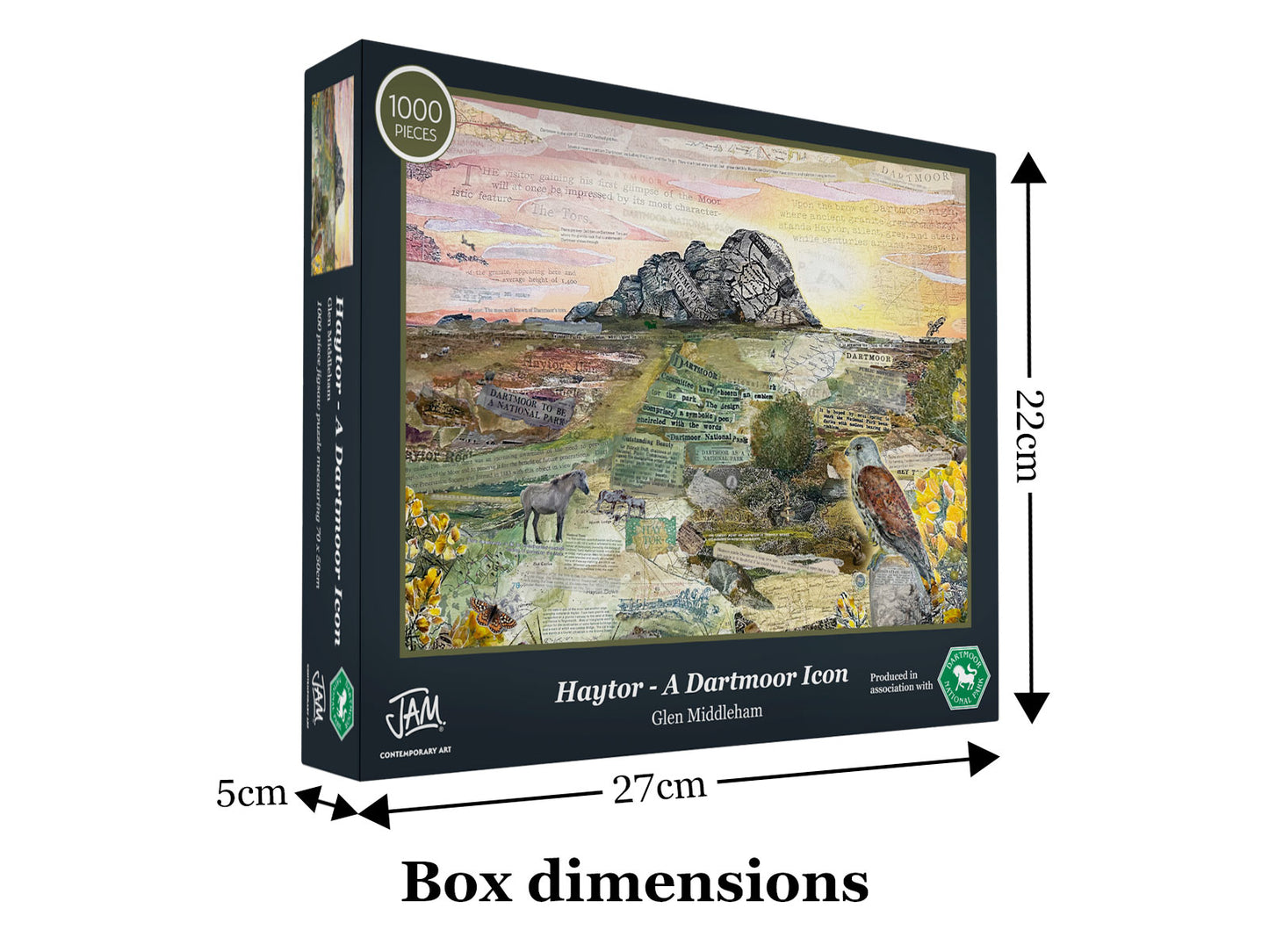 Haytor – A Dartmoor Icon 1000-piece jigsaw puzzle box dimensions
