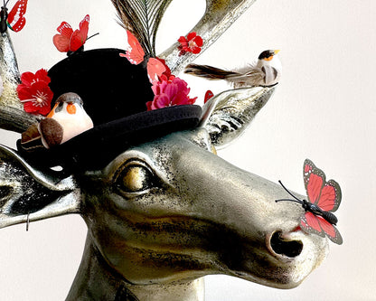 Detail of 'Oh Deery Deery Me' resin deer statement piece by Glen Middleham