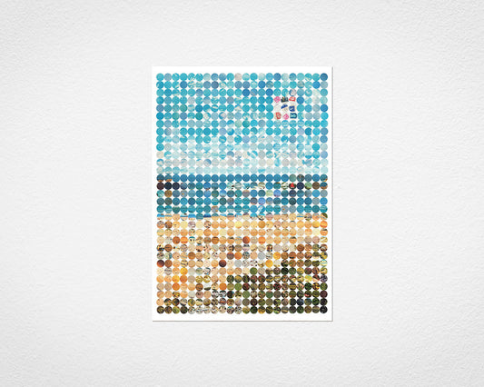 Sand, Sea and Sky Circles - image of print by Glen Middleham