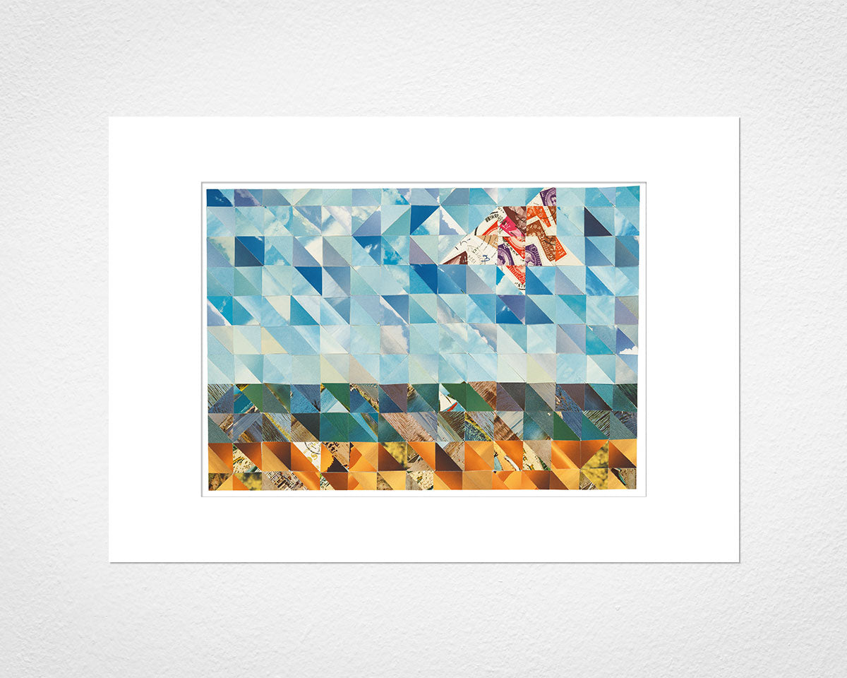 Sand, Sea and Sky Triangles - image of mounted print by Glen Middleham