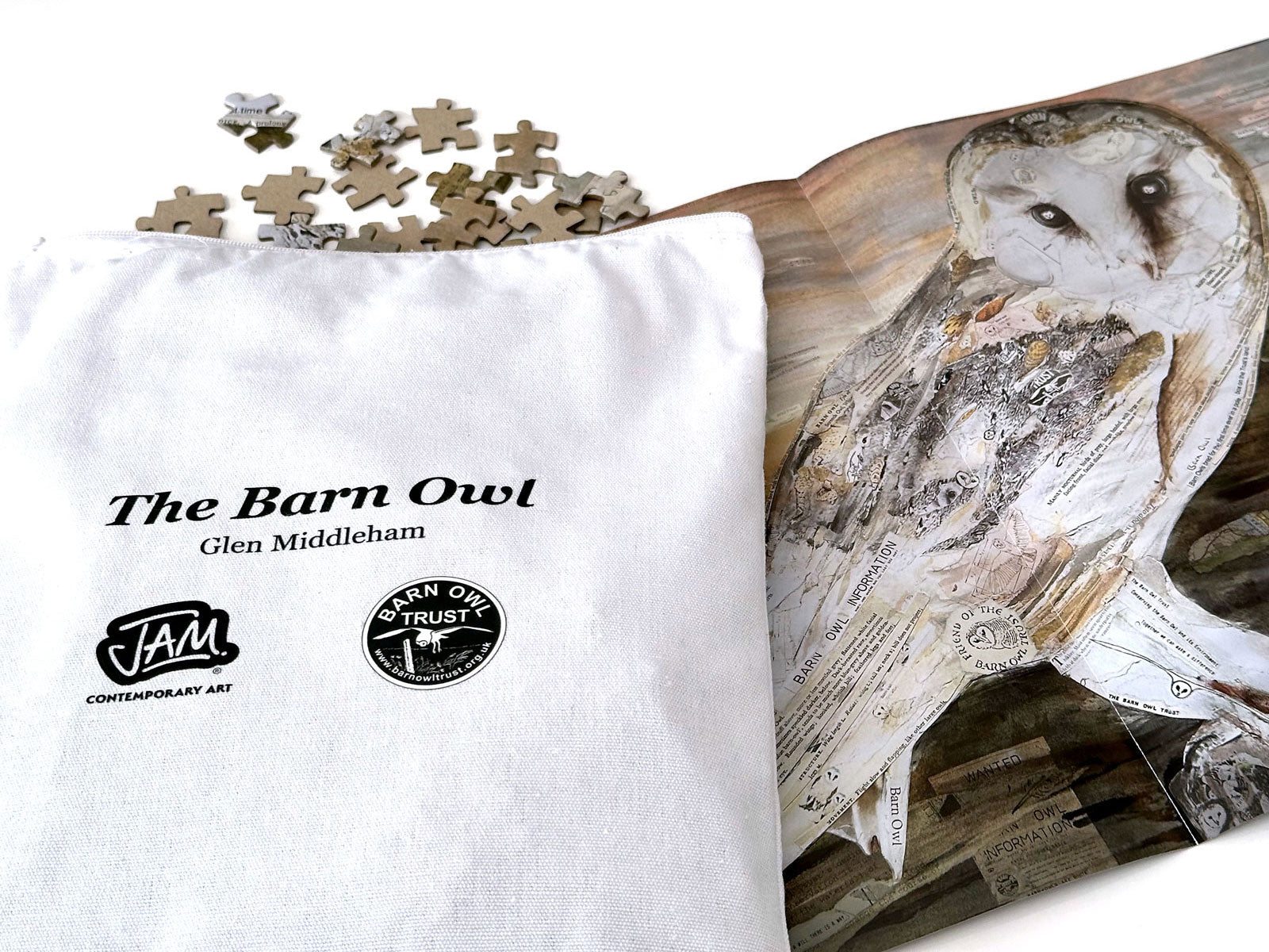 The Barn Owl jigsaw puzzle with premium cloth bag to reduce single plastic use