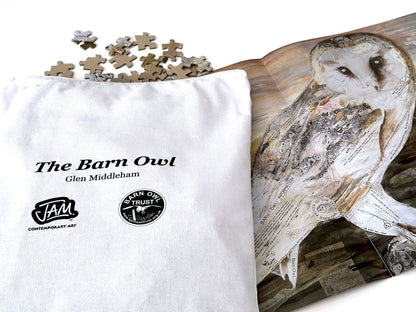 The Barn Owl jigsaw puzzle with premium cloth bag to reduce single plastic use