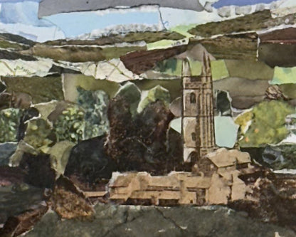 Widecombe in the Moor collage by Glen Middleham, Jam Contemporary Art